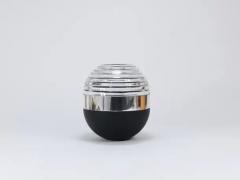 Claus Josef Riedel Riedel x Mesa Design Ball Vase Black Crystal Glass Silver Post Modern Italy - 4067942