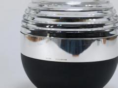 Claus Josef Riedel Riedel x Mesa Design Ball Vase Black Crystal Glass Silver Post Modern Italy - 4068010
