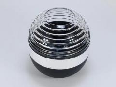 Claus Josef Riedel Riedel x Mesa Design Ball Vase Black Crystal Glass Silver Post Modern Italy - 4068013