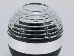 Claus Josef Riedel Riedel x Mesa Design Ball Vase Black Crystal Glass Silver Post Modern Italy - 4068015