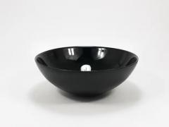 Claus Josef Riedel Riedel x Mesa Design Large Black Centerpiece Glass Bowl Post Modern Italy 1980 - 4067914