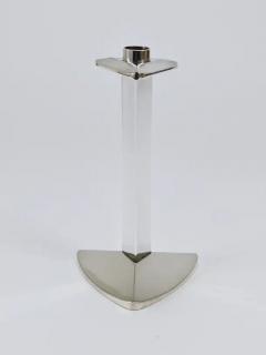 Claus Josef Riedel Riedel x Mesa Postmodern Silver Crystal Candlestick Candle Holder Italy 1980 - 4068022