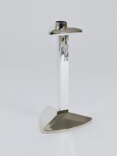 Claus Josef Riedel Riedel x Mesa Postmodern Silver Crystal Candlestick Candle Holder Italy 1980 - 4068031