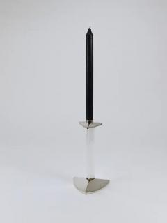 Claus Josef Riedel Riedel x Mesa Postmodern Silver Crystal Candlestick Candle Holder Italy 1980 - 4068074