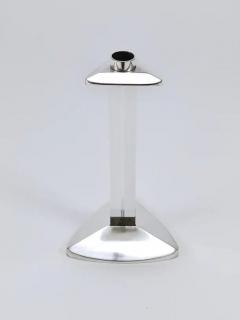 Claus Josef Riedel Riedel x Mesa Postmodern Silver Crystal Candlestick Candle Holder Italy 1980 - 4068075