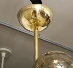 Clear Smoked and Opaque Ivory Murano Glass and Brass Sputnik Chandelier Italy - 1790724