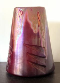 Clement Massier Large French Ceramic Vase with Iridescent Glaze by Clement Massier - 4403472