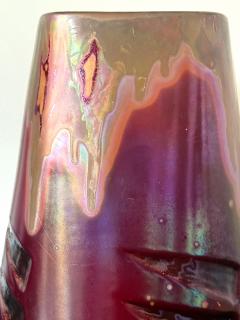 Clement Massier Large French Ceramic Vase with Iridescent Glaze by Clement Massier - 4403474