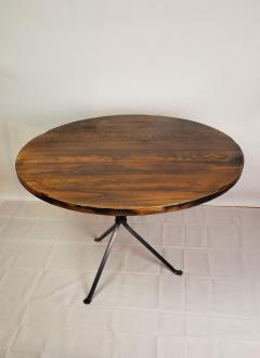 Cleo Baldon Cleo Baldom Round Wrought Iron Round Smoked Oak Dining Table El Monte CA 1960s - 4395984