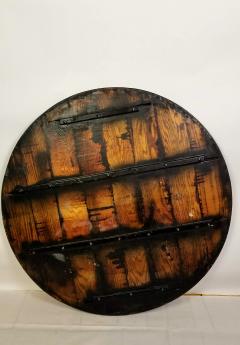 Cleo Baldon Cleo Baldom Round Wrought Iron Round Smoked Oak Dining Table El Monte CA 1960s - 4396014