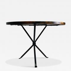 Cleo Baldon Cleo Baldom Round Wrought Iron Round Smoked Oak Dining Table El Monte CA 1960s - 4396029