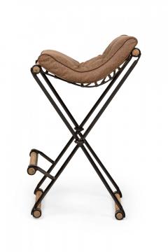 Cleo Baldon Cleo Baldon for Terra of California X Frame Snakeskin Upholstered Barstool - 4274886