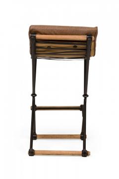 Cleo Baldon Cleo Baldon for Terra of California X Frame Snakeskin Upholstered Barstool - 4274888