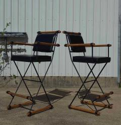 Cleo Baldon Pair of Cleo Baldon for Inca Campaign Style Bar Stools - 4576341