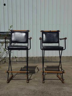 Cleo Baldon Pair of Cleo Baldon for Inca Campaign Style Bar Stools - 4576343