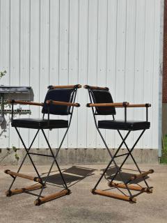 Cleo Baldon Pair of Cleo Baldon for Inca Campaign Style Bar Stools - 4576345