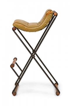 Cleo Baldon Pair of Cleo Baldon for Terra of California X Frame Avocado Green Barstools - 4274847