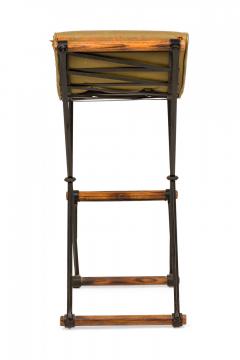 Cleo Baldon Pair of Cleo Baldon for Terra of California X Frame Avocado Green Barstools - 4274849