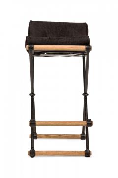 Cleo Baldon Set of 3 Cleo Baldon for Terra of California X Frame Faux Cowhide Barstools - 4274851