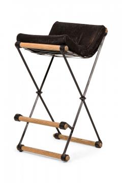 Cleo Baldon Set of 3 Cleo Baldon for Terra of California X Frame Faux Cowhide Barstools - 4274852