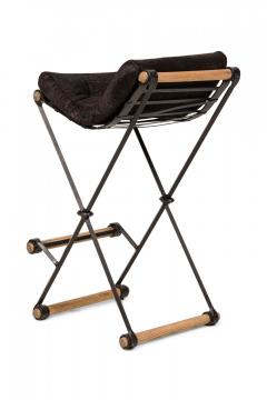 Cleo Baldon Set of 3 Cleo Baldon for Terra of California X Frame Faux Cowhide Barstools - 4274854