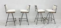 Cleo Baldon Set of 4 Bar Stools in the Manner of Cleo Baldon in Oatmeal Belgian Boucle - 3176173