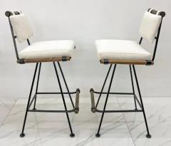 Cleo Baldon Set of 4 Bar Stools in the Manner of Cleo Baldon in Oatmeal Belgian Boucle - 3176217