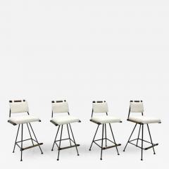 Cleo Baldon Set of 4 Bar Stools in the Manner of Cleo Baldon in Oatmeal Belgian Boucle - 3178821