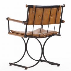 Cleo Baldon Set of Four 1970s Iron Campaign Style Dining Chairs attributed to Cleo Baldon - 4581396