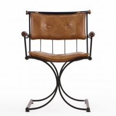 Cleo Baldon Set of Four 1970s Iron Campaign Style Dining Chairs attributed to Cleo Baldon - 4581397