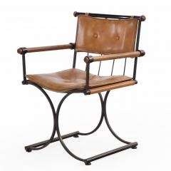 Cleo Baldon Set of Four 1970s Iron Campaign Style Dining Chairs attributed to Cleo Baldon - 4581399
