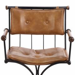 Cleo Baldon Set of Four 1970s Iron Campaign Style Dining Chairs attributed to Cleo Baldon - 4581400