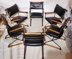 Cleo Baldon Six Cleo Baldon Chocolate Lacquer Wrought Iron Indoor Outdoor Chairs Terra 1966 - 2789049