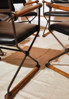 Cleo Baldon Six Cleo Baldon Chocolate Lacquer Wrought Iron Indoor Outdoor Chairs Terra 1966 - 2789053