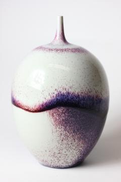 Cliff Lee Porcelain Teardrop Vase in Oxblood Glaze 1994 For Sale