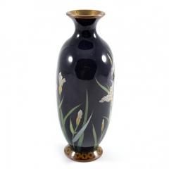 Cloisonn Vase Irises Japan 8  - 147190