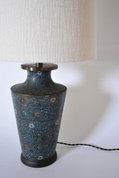 Cloisonn bronze baluster lamp XIXth c  - 4695711
