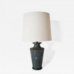 Cloisonn bronze baluster lamp XIXth c  - 4702033