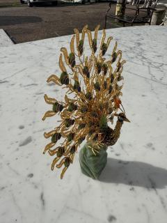 Cloisonne and Enameled Filligree Peacock Sculpture - 4519112