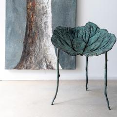 Clotilde Ancarani FOLLIA ARMCHAIR II RHUBARB LEGS Bronze chair with green patina - 2513414