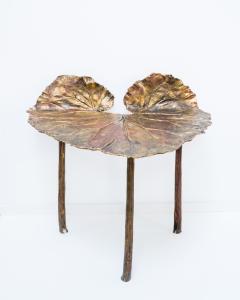 Clotilde Ancarani FOLLIA ELLE SIDE TABLE RHUBARB LEGS Bronze chair with golden patina - 2515979