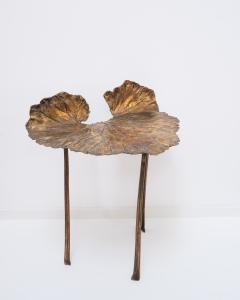 Clotilde Ancarani FOLLIA ELLE SIDE TABLE RHUBARB LEGS Bronze chair with golden patina - 2515984