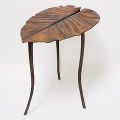 Clotilde Ancarani FOLLIA OVALE Bronze side table with brown patina - 2513356