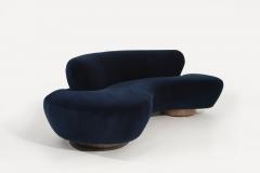Cloud Sofa by Vladimir Kagan for Directional in Navy Blue Alpaca Velvet - 3319645