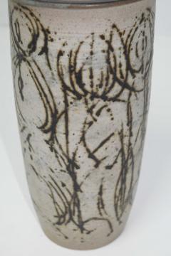 Clyde Burt Clyde Burt Tall Ceramic Vase with Abstract Design - 1649710