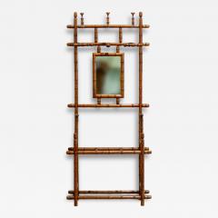 Coat Rack with Mirror and Umbrella Stand in Faux Bamboo - 4528404