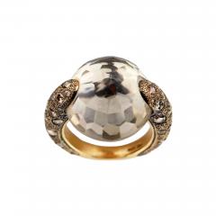Cocktail Ring Pomellato Tango With Smoky Quartz And Diamonds Italy - 4791922