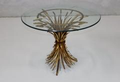 Coco Chanel 1960s Coco Chanel Style Sheaf of Wheat Gilt Side Table - 3329093
