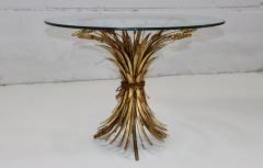 Coco Chanel 1960s Coco Chanel Style Sheaf of Wheat Gilt Side Table - 3329094