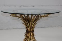 Coco Chanel 1960s Coco Chanel Style Sheaf of Wheat Gilt Side Table - 3329096